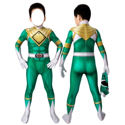 Mighty Morphin Power Rangers Yamato Tribe Knight Burai Dragon Ranger Green Ranger Children Jumpsuit Cosplay Costumes