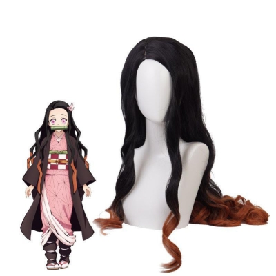 Demon Slayer Kimetsu no Yaiba Nezuko Kamado Long Cosplay Wigs