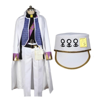JoJo's Bizarre Adventure Diamond is Unbreakable Kujo Jotaro Cosplay Costume with Hat