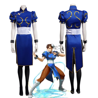 Street Fighter 6 Chun-Li Blue Cosplay Costumes
