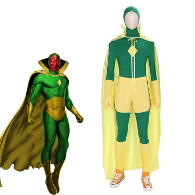 Wanda Vision Vision Halloween Cosplay Costumes With Free Stickers