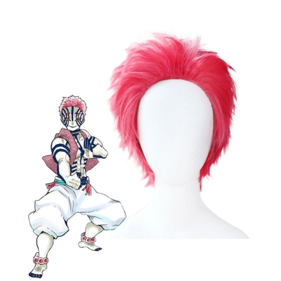 Demon Slayer Kimetsu no Yaiba Mugen Ressha-hen Akaza Komaji Cosplay Wigs