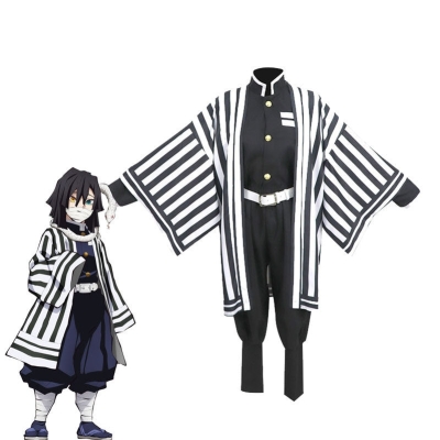 Demon Slayer Kimetsu no Yaiba Iguro Obanai Black White Cosplay Costumes