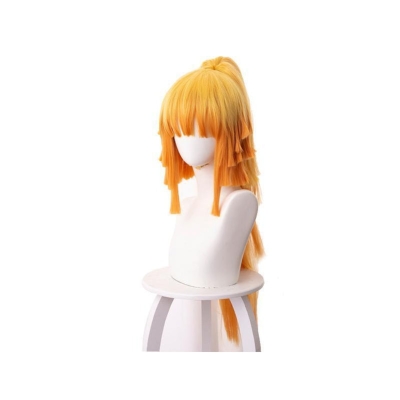 Demon Slayer: Kimetsu no Yaiba Zenitsu Agatsuma Female Blonde Long Ponytail Wigs