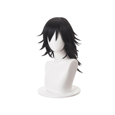 Demon Slayer Kimetsu no Yaiba Tomioka Giyuu Long Straight Black Cosplay Wigs