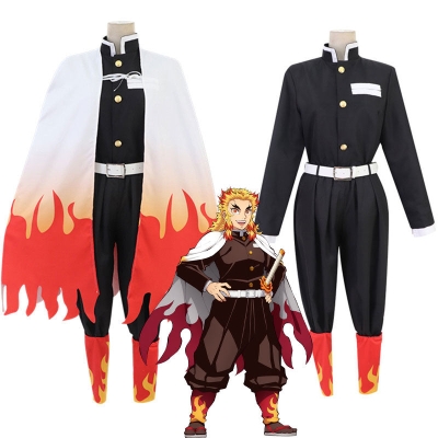 Demon Slayer Rengoku Kyoujurou Male Uniform Cosplay Costumes