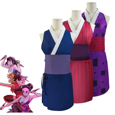 Demon Slayer Kimetsu no Yaiba Makio Suma Hinatsuru Cosplay Costumes