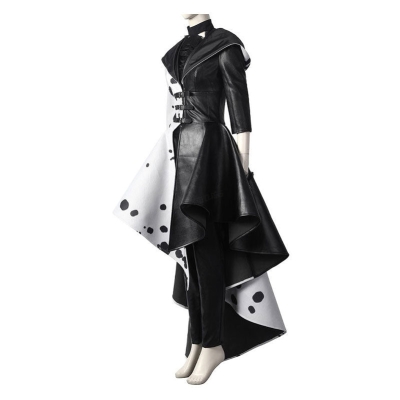 Movie Cruella De Vil Dalmatian Black White Halloween Cosplay Costumes