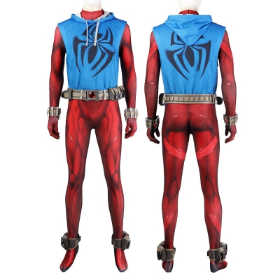 Spider-Man: Across The Spider-Verse Scarlet Spider Ben Reilly Jumpsuit Cosplay Costumes