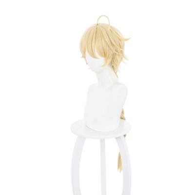 Genshin Impact Traveler Aether Blonde Ponytail Cosplay Wigs