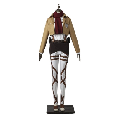 Attack on Titan Mikasa Ackerman Training Corps Uniform Set Cosplay Costumes