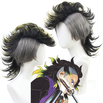 Demon Slayer: Kimetsu no Yaiba Genya Shinazugawa Cosplay Wig