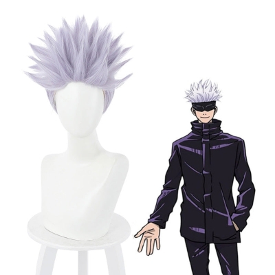 Jujutsu Kaisen Satoru Gojo Short Purple Cosplay Wigs