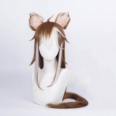 Genshin Impact Miss Hina Inugami Cosplay Wigs With Ears