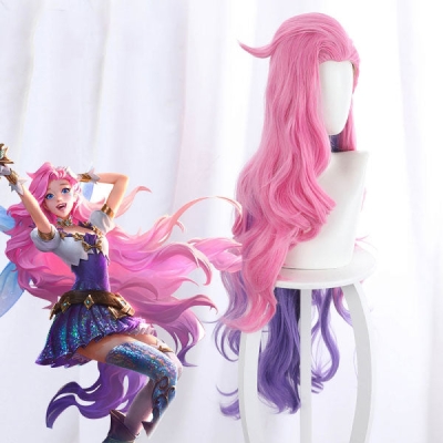League Of Legends LOL The Starry-Eyed Songstress Seraphine Pink Cosplay Wig