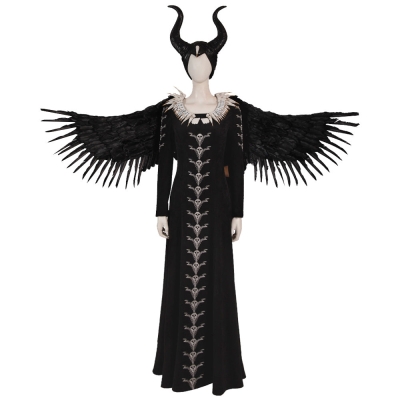 2016 Alice in Maleficent: Mistress of Evil Maleficent Black Halloween Cosplay Costume
