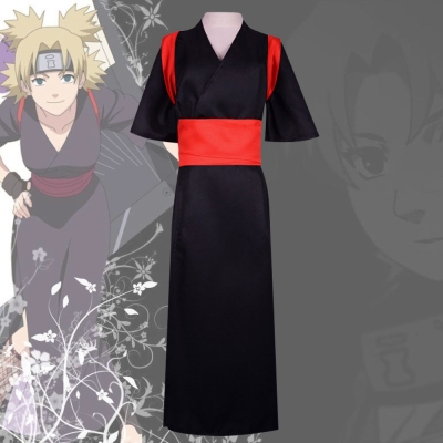 Temari from Naruto Halloween Black Kimono Cosplay Costume - B Edition