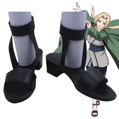 Tsunade from Naruto Halloween Black Cosplay Shoes