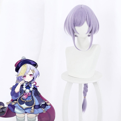 Qiqi from Genshin Impact Halloween Purple Cosplay Wig
