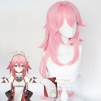 Genshin Impact Yae Miko Guuji Yae Pink Cosplay Wig