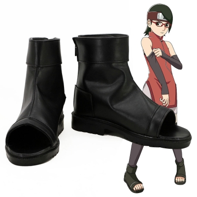 Sarada Uchiha from Boruto: Naruto Next Generations Halloween Black Cosplay Shoes