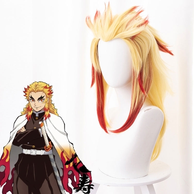 Demon Slayer: Kimetsu No Yaiba Rengoku Golden Cosplay Wig