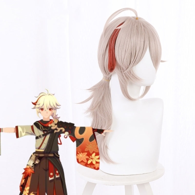 Genshin Impact Kazuha Yellow Pink Cosplay Wig