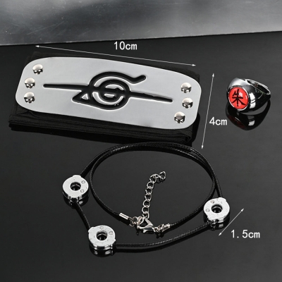 Akatsuki Itachi Uchiha Pain Pein Sasori Orochimaru Kakuzu Konan Kisame Hoshigaki Deidara Hidan Halloween Ring Necklace Headband Cosplay Accessory Prop