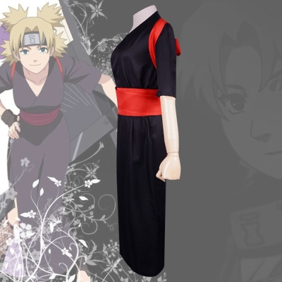 Temari from Naruto Halloween Black Kimono Cosplay Costume - B Edition