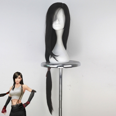 Final Fantasy VII Remake Rebirth FF7 Tifa Lockhart Black Cosplay Wig