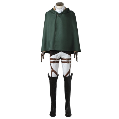 Attack on Titan Shingeki no Kyojin Levi Ackerman Scout Regiment Cosplay Costume - No Boots