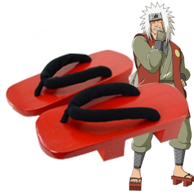 Shippuuden Jiraiya from Naruto Halloween Red Cosplay Shoes