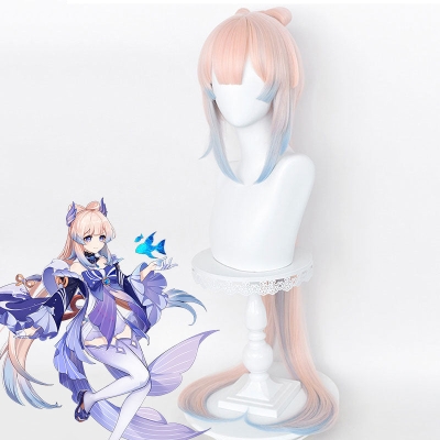 Genshin Impact Kokomi Pink Blue Cosplay Wig