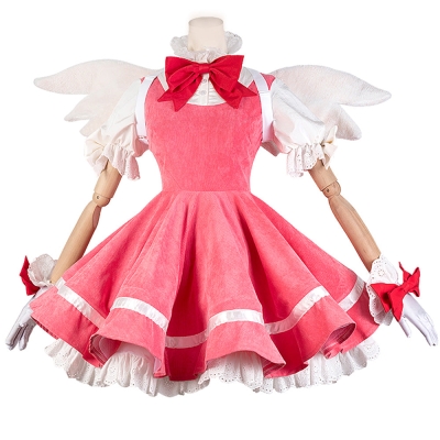 Cardcaptor Sakura: Clear Card Sakura Kinomoto Pink Dress Cosplay Costume - Not included Wing