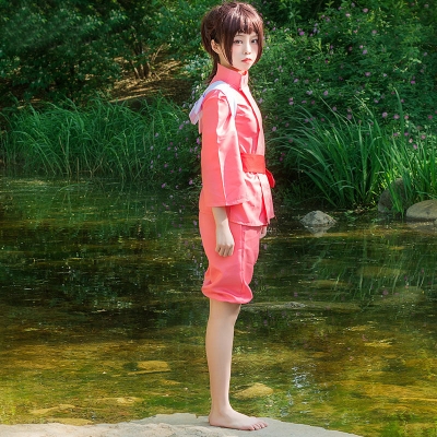 Hayao Miyazaki Sen to Chihiro no Kamikakushi Spirited Away Ogino Chihiro Halloween Cosplay Costume