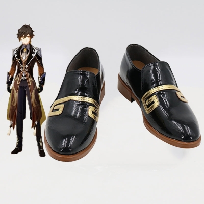 Genshin Impact Zhongli Black Cosplay Shoes