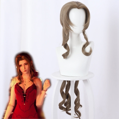 Final Fantasy VII Remake FF7 Aerith Gainsborough Brown Cosplay Wig