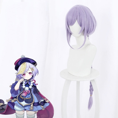 Qiqi from Genshin Impact Halloween Purple Cosplay Wig