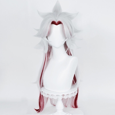 Arataki Itto from Genshin Impact Silver White Red Cosplay Wig