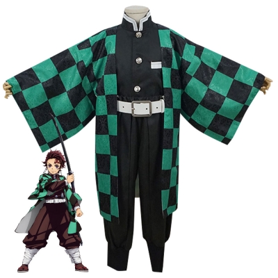 Kids Size Demon Slayer: Kimetsu No Yaiba Kamado Tanjirou Cosplay Costume