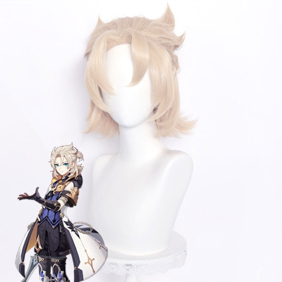 Genshin Impact Albedo Light Grey Cosplay Wig