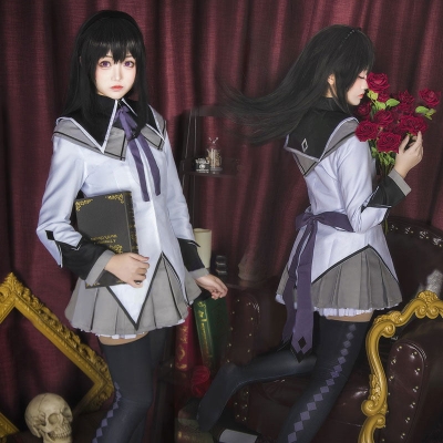 Puella Magi Madoka Magica Homura Akemi Cosplay Costume
