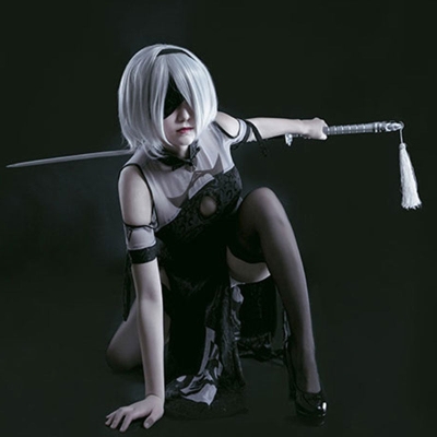 NieR: Automata 2B YoRHa No.2 Type B Cheongsam Halloween Cosplay Costume