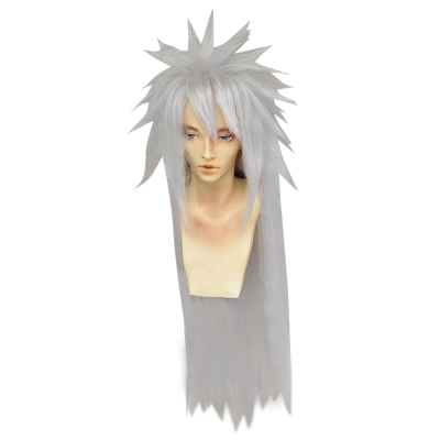Shippuuden Jiraiya from Naruto Halloween Silver Grey Cosplay Wig