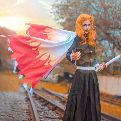 Demon Slayer: Kimetsu No Yaiba Rengoku Kyoujurou Cosplay Costume