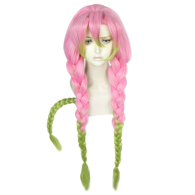 Demon Slayer: Kimetsu No Yaiba Kanroji Mitsuri Pink Green Cosplay Wig