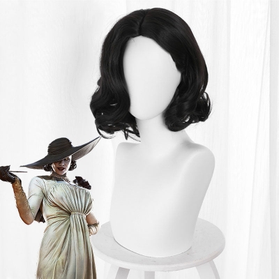 Resident Evil 8 Village Alcina Dimitrescu Vampire Lady Dimitrescu Black Cosplay Wig