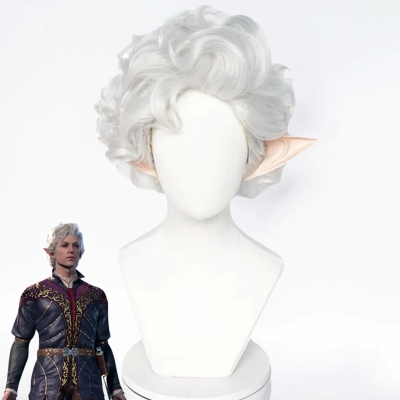 BG3 Baldur's Gate III Astarion White Cosplay Wig