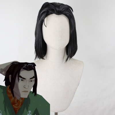 Blue Eye Samurai Taigen Black Cosplay Wig
