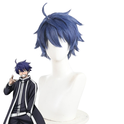 Tougen Anki Shiki Ichinose Blue Cosplay Wig